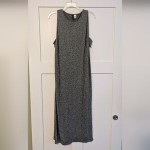 H&M Gray Sleeveless Maxi Dress with side cut outs Size 14